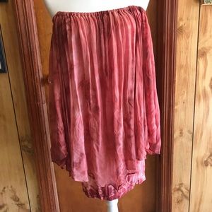 Off the Shoulder Layered Mini Dress